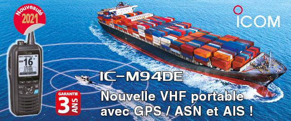 Illustration IC-M94DE : Nouvelle VHF marine portable avec GPS, ASN et AIS