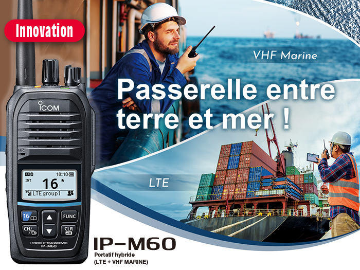 Portatif hybride IP-M60 Hybride LTE & VHF Marine ICOM
